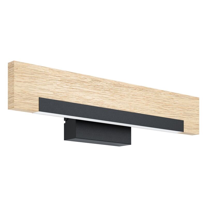 Zwarte landelijke wandlamp, Ludovica, staal, 9w 3000K (warm wit) LED