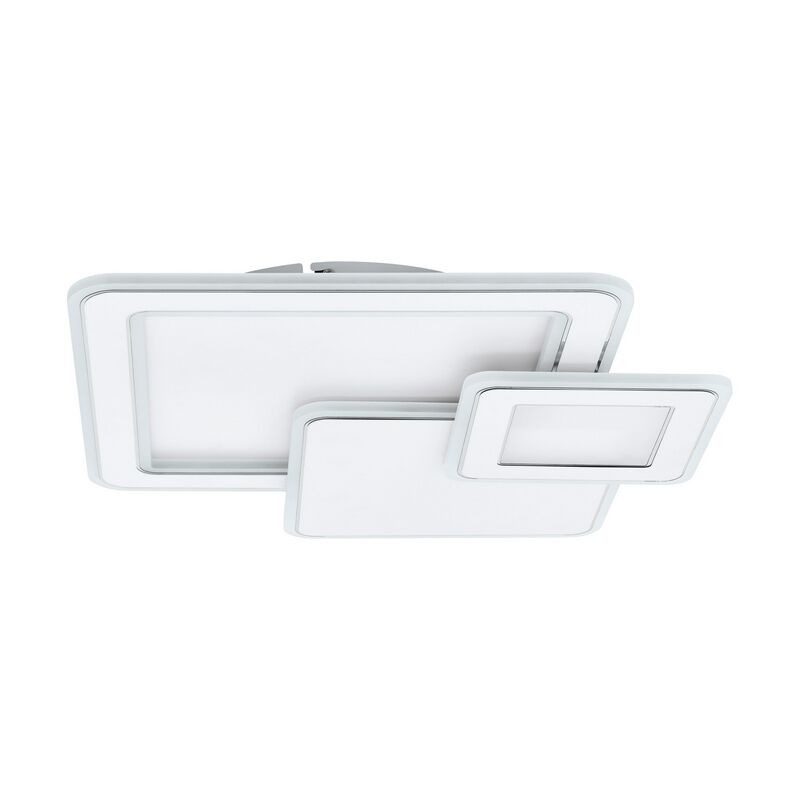 Witte moderne plafonniere, Everdina, staal, met verstelbare lichtkleur