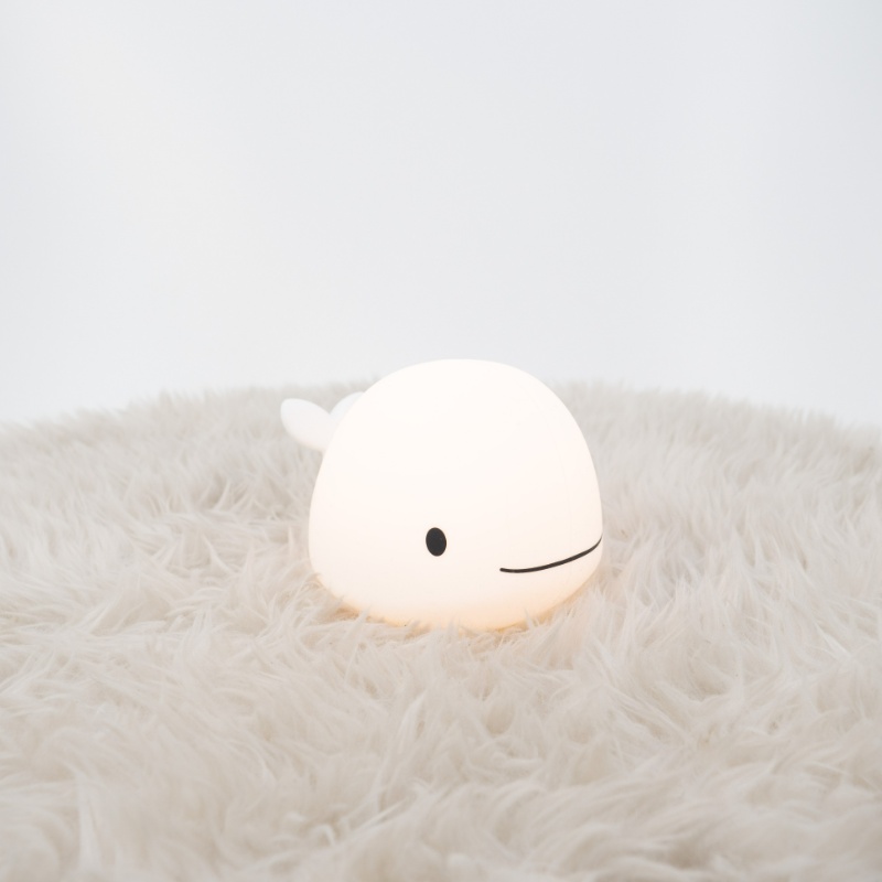 Witte kinderkamer tafellamp kunststof, Whale, 5W, RGBW LED