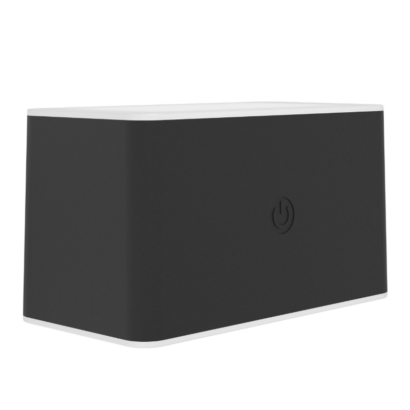 Zwarte moderne wandlamp kunststof, Vishal, 12W, warm tot koud wit verstelbare LED, IP44, met touchdimmer