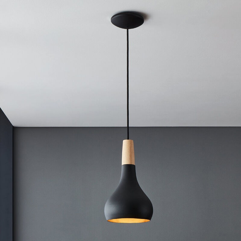 Zwarte hanglamp aluminium, Tjebbe