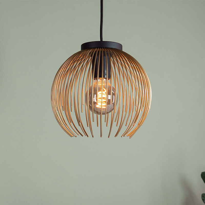 Gouden industriële hanglamp aluminium, Keimpe