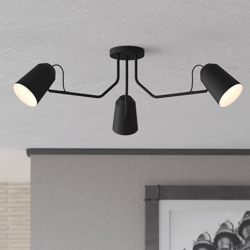 Zwarte industriële plafondlamp aluminium, Jelco