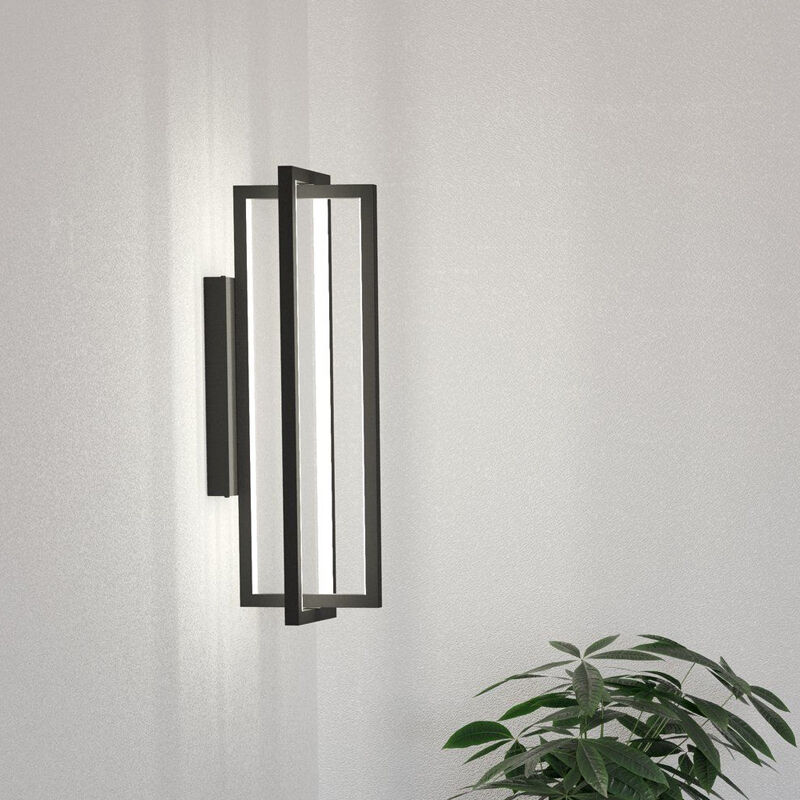 Zwarte moderne wandlamp aluminium, Lianne, 15,5W, warm tot koud wit verstelbare LED, 3-staps dimbaar