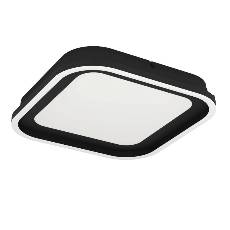 Zwarte moderne plafondlamp aluminium, Thijn, 11W, warm tot koud wit verstelbare LED, 3-staps dimbaar