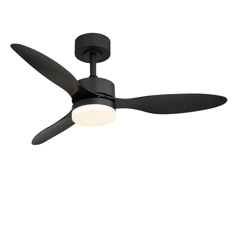 Zwarte moderne plafondventilator metaal, Herre, 20W, warm tot koud wit verstelbare LED, met afstandsbediening