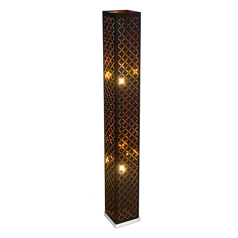 Moderne vloerlamp Timur, zwart, metaal, met speaker