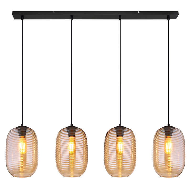 Amberkleurige design hanglamp glas, Arina