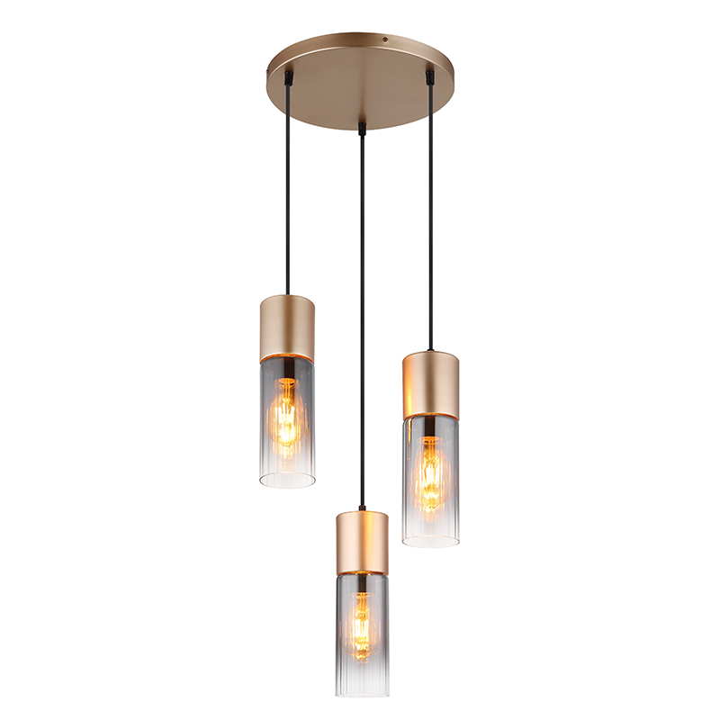 Bruine design eettafel hanglamp metaal, Xena
