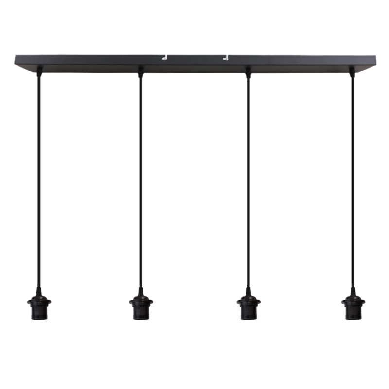 Aluminium hanglamp zonder kap zwart, Rika
