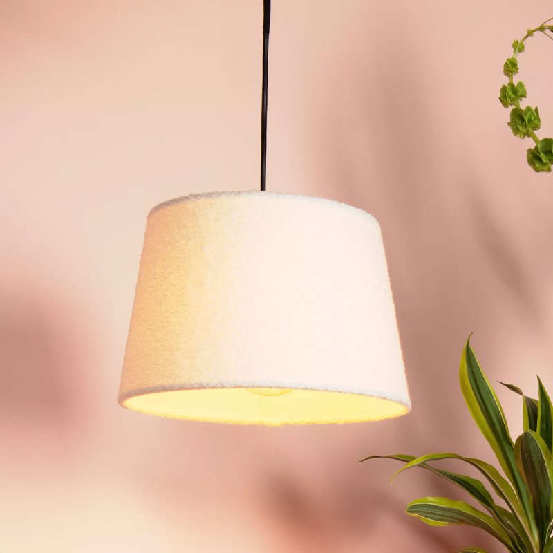 Beige hanglamp vintage, Woolly