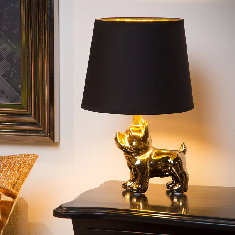 Gouden tafellamp Extravaganza Sir Winston, steen