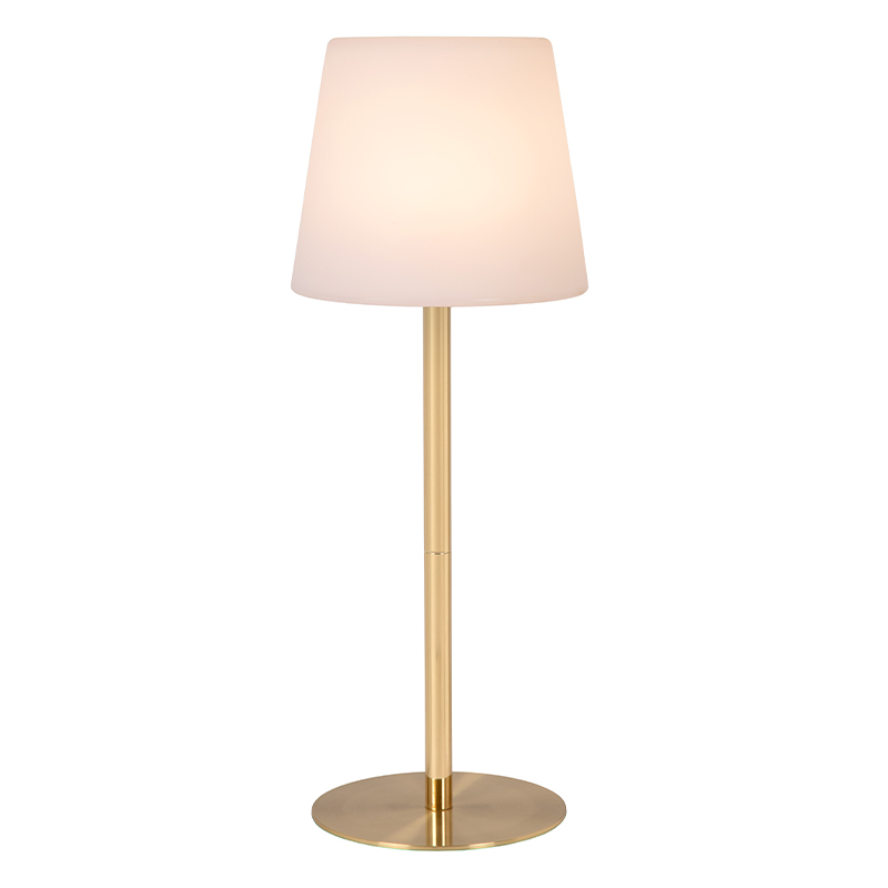 Gouden oplaadbare buiten tafellamp modern, Tyon, 2W, 2700K LED, IP65, met touchdimmer