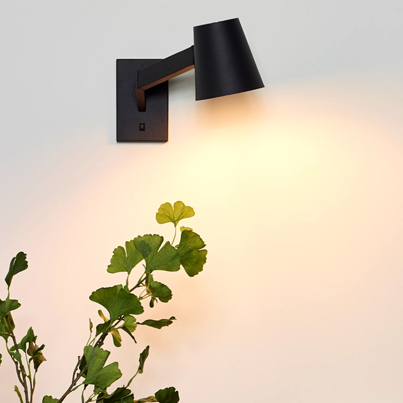 Moderne wandlamp Mizuko, Zwart