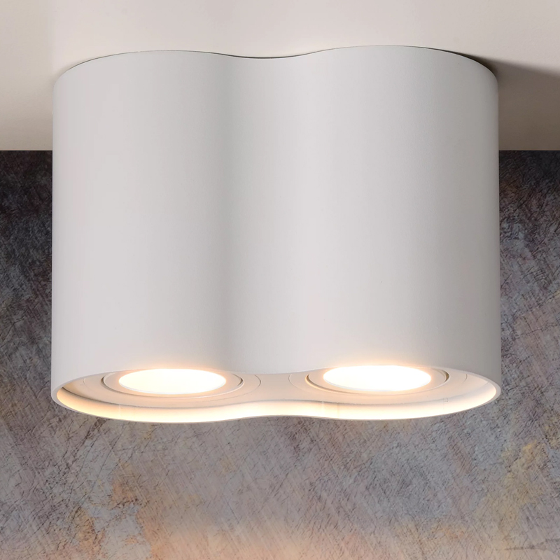 Witte plafondspot Tube, Ovaal