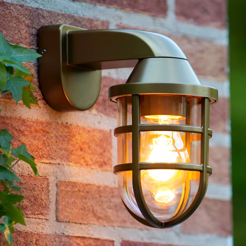 Gouden moderne buitenlamp, Lewis, kunststof, IP44