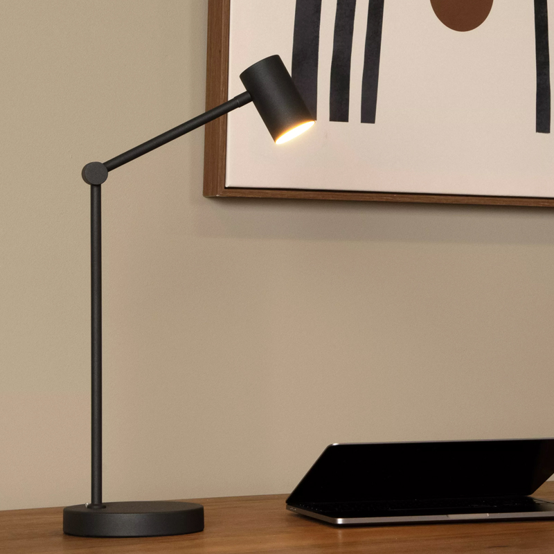 Zwarte oplaadbare tafellamp modern, Tipik, 3W, 2700K LED, met touchdimmer