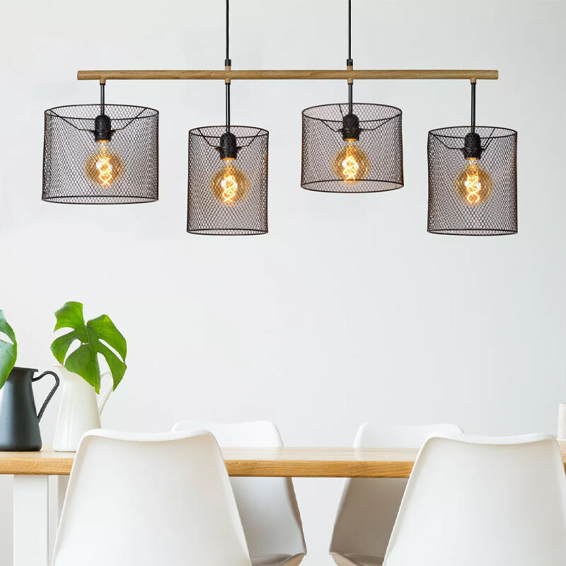 Zwarte hanglamp Baskett, Rond