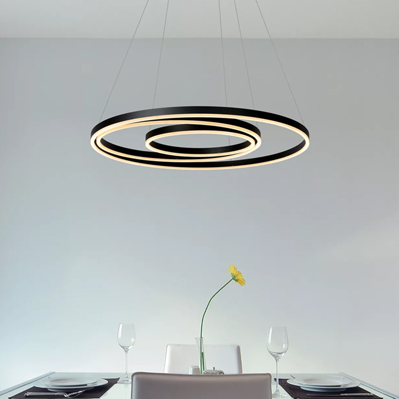 Zwarte hanglamp modern, Triniti, 32W, 3000K LED