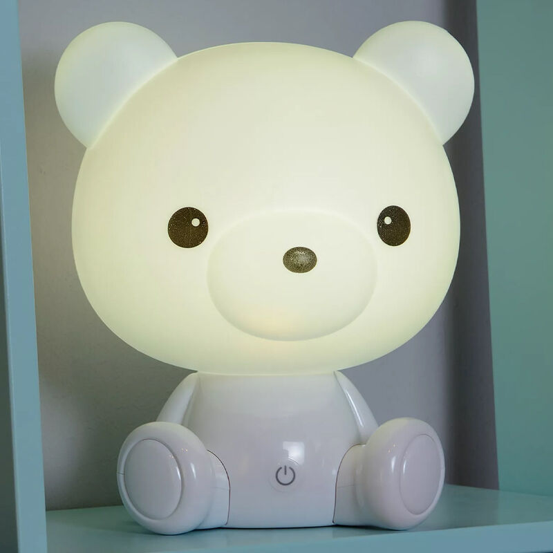 Witte kinderkamer tafellamp, Dodo Beer, 3W, 3000K LED