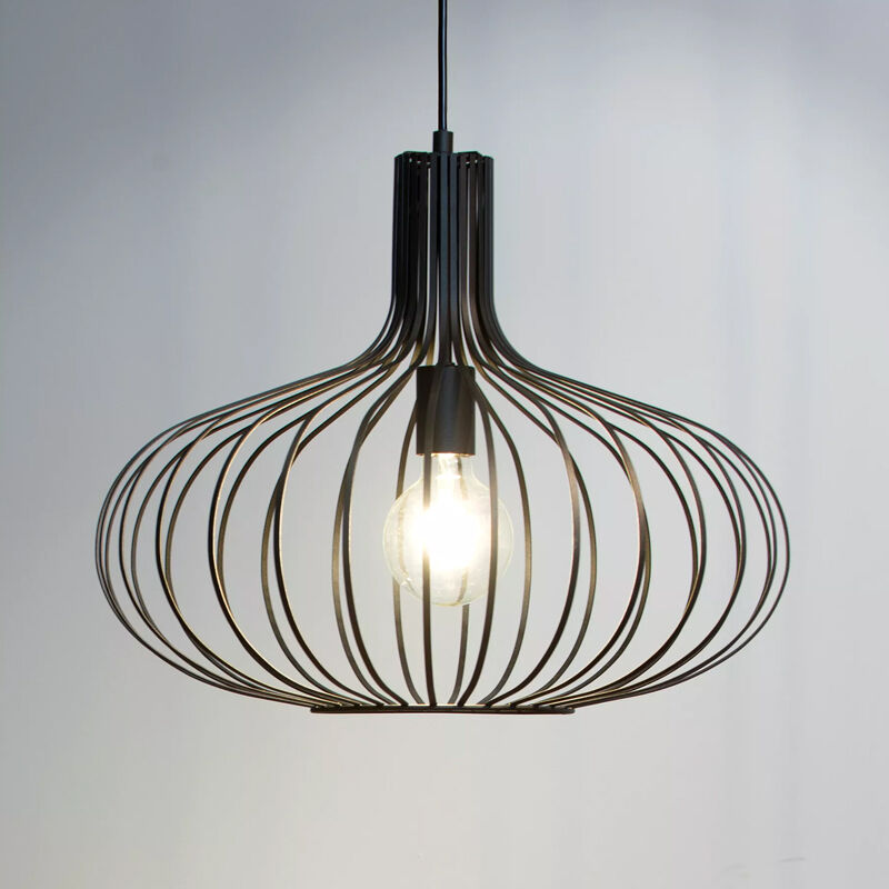 Retro hanglamp Manuela, Zwart