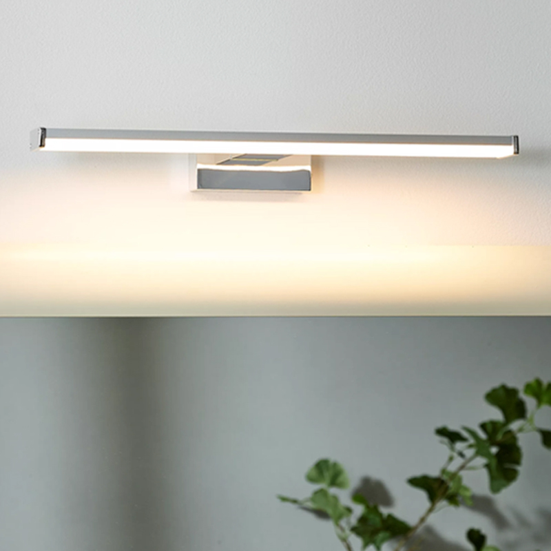 Mat chroom wandlamp Onno, Rechthoek
