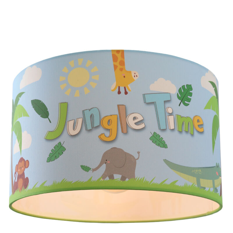 Stoffen kinderkamer plafondlamp blauw, Jungle Time