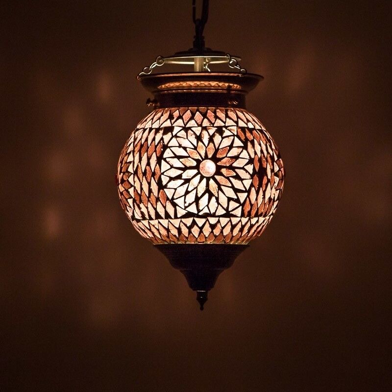 Paarse oosterse hanglamp mozaïek, Nisrin