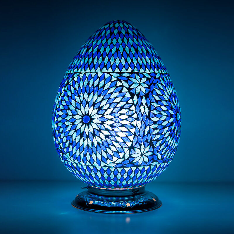 Blauwe oosterse tafellamp mozaïek, Lara