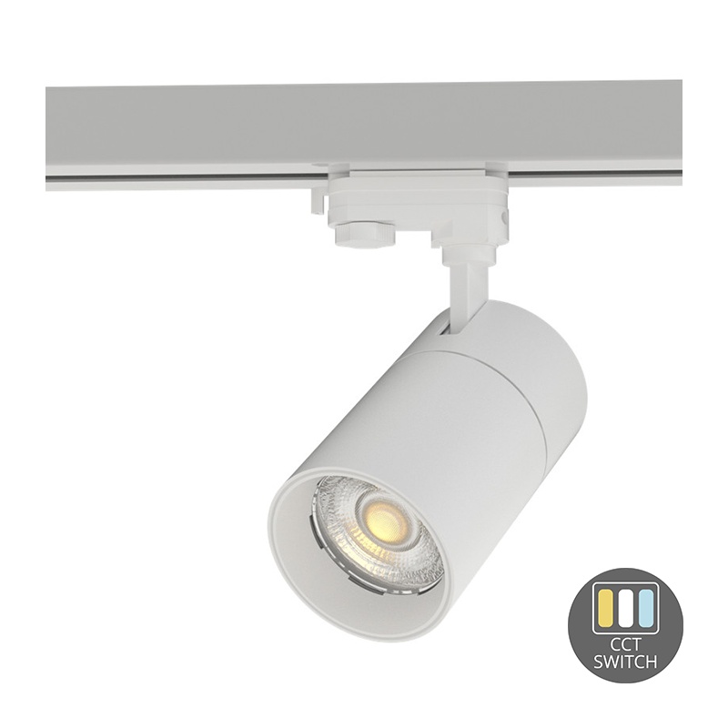 Witte 3-fase spot Rozina, 30W, white switch, dimbaar, Pro
