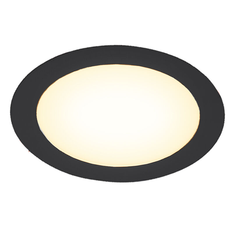 Zwarte downlight aluminium, Umbriel, 18W, 3000K LED, IP44