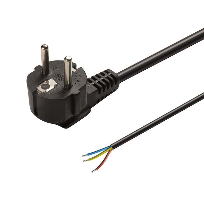Aansluitsnoer, 3 m, 3x 0,75 mm², zwart