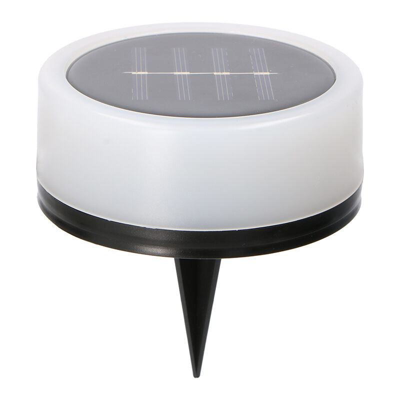 Prikspot op zonne-energie Nermin, kunststof, IP44, RGB + 2700K, met schemersensor