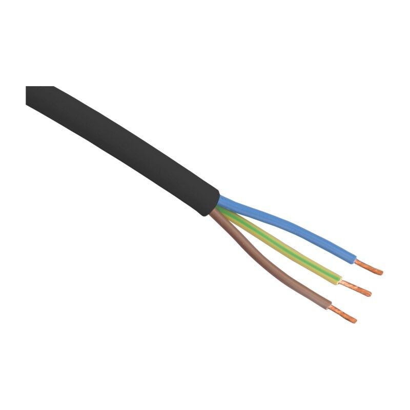 20 meter Huishoudsnoer VMVL 3 x 1.0 mm, Zwart