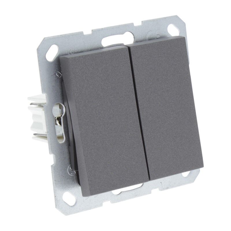 Q-Link S-Line Schakelaar Inbouw Wissel/Wissel, Zwart/antraciet