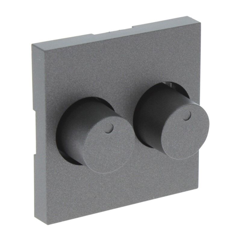 Q-Link S-Line Centraalplaat met Knop Duodimmer, Zwart/antraciet