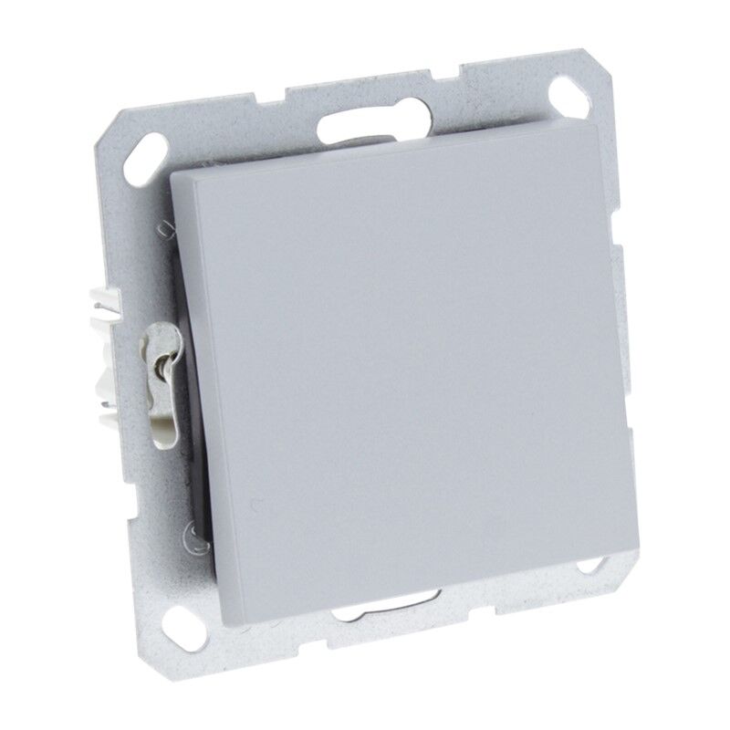 Q-Link S-Line Schakelaar Inbouw Kruis, Grijs/aluminium kleurig