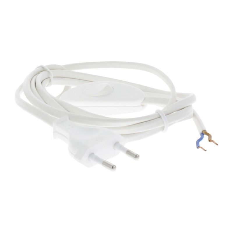 Q-Link aansluitsnoer max 1200w 2 x 0.75 mm. 1.8 m wit met schakelaar