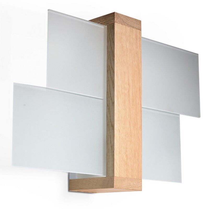 Moderne wandlamp Fouzia, bruin, hout