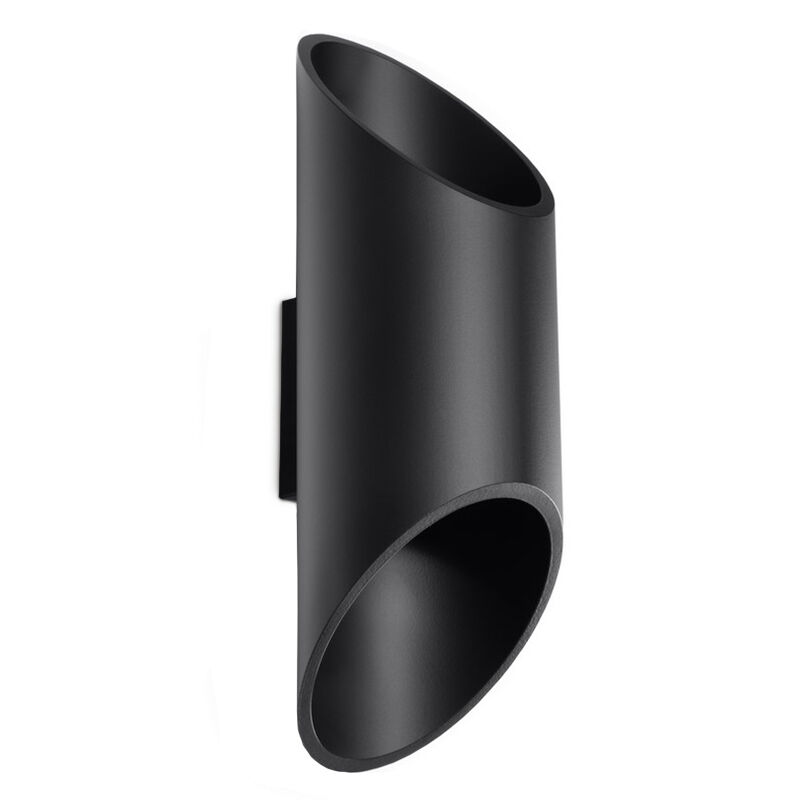 Moderne up down wandlamp Haidar, zwart, aluminium