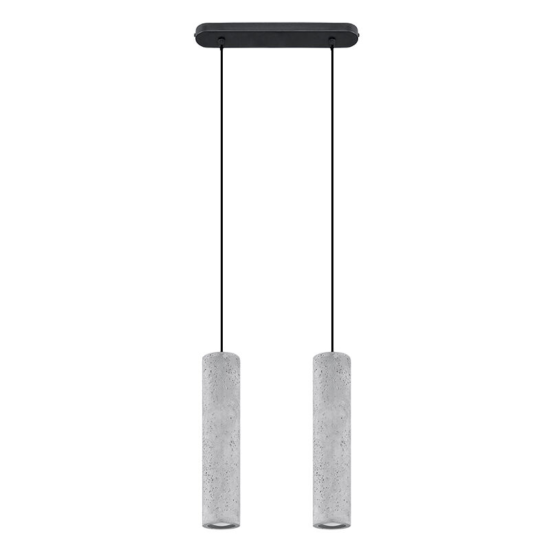 Landelijke hanglamp Feyza, grijs, beton