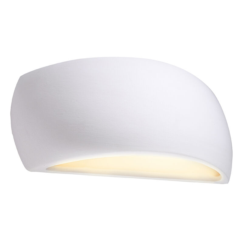Moderne up down wandlamp Laurenz, wit, keramiek