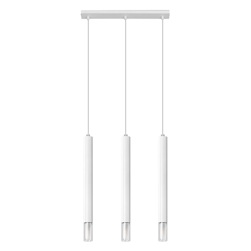 Moderne hanglamp Ishani, wit, staal, 3L