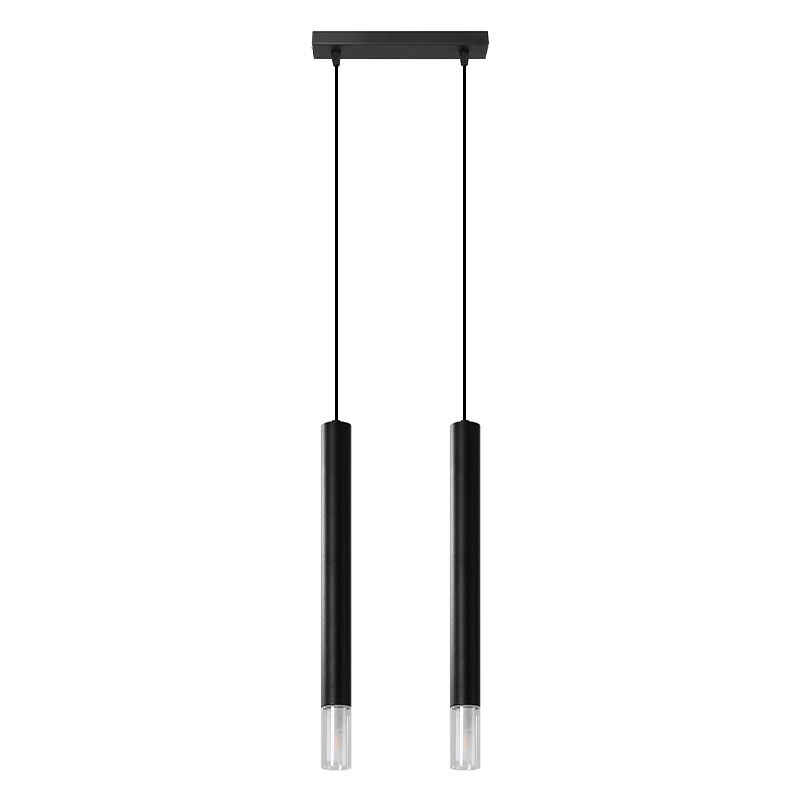 Moderne hanglamp Ishani, zwart, staal, 2L