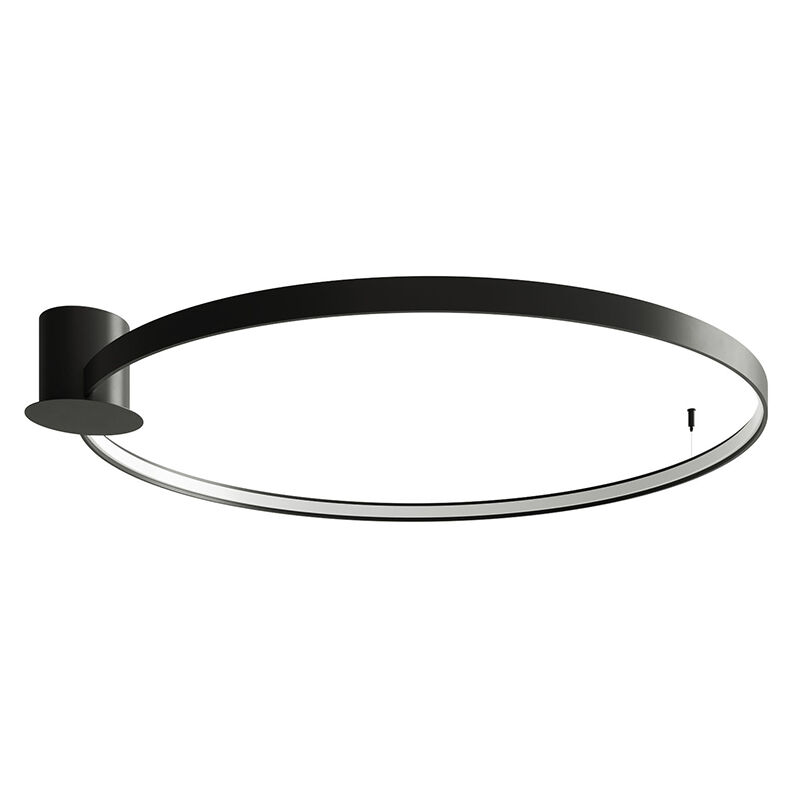 Moderne plafonnière Ringo, zwart, aluminium, 70w, 3000K