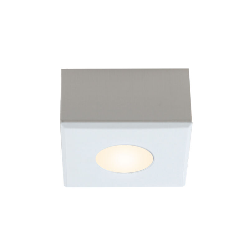 Vierkante witte Veranda opbouwspot Fredo, IP44, dimbaar