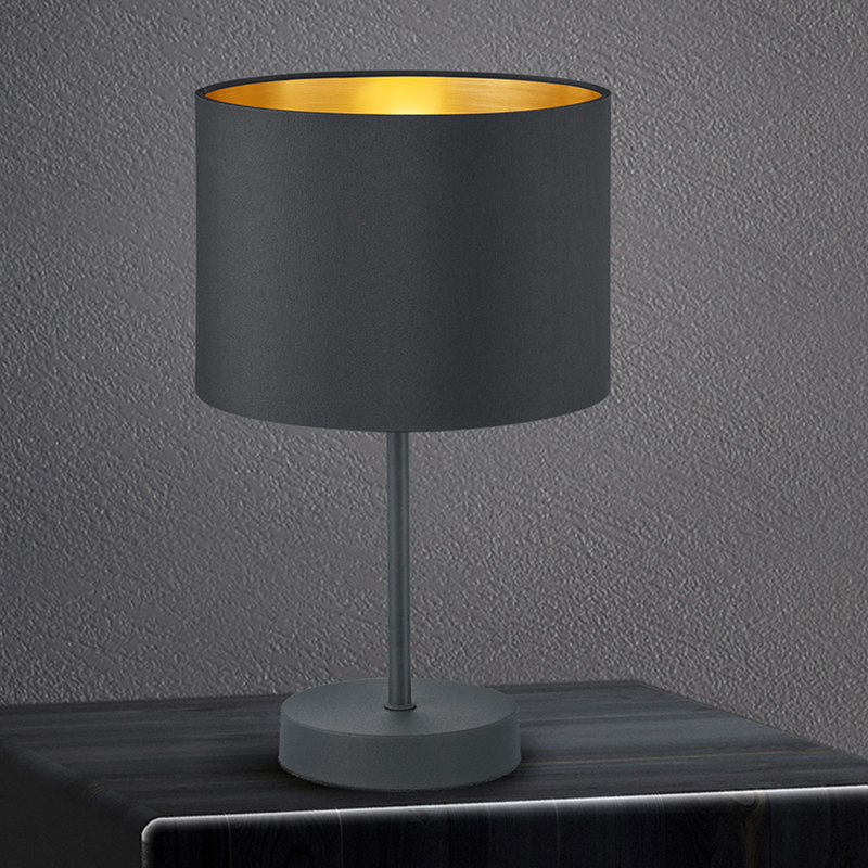 Zwarte tafellamp modern, Jeany, met schakelaar