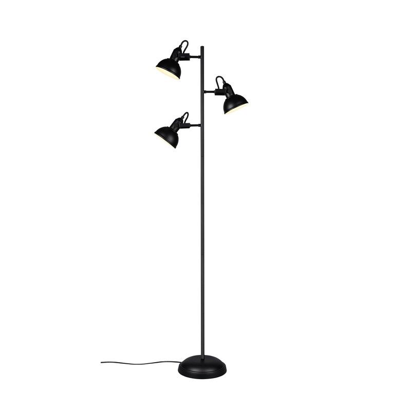 Zwarte vloerlamp industrieel, Kibek, met schakelaar