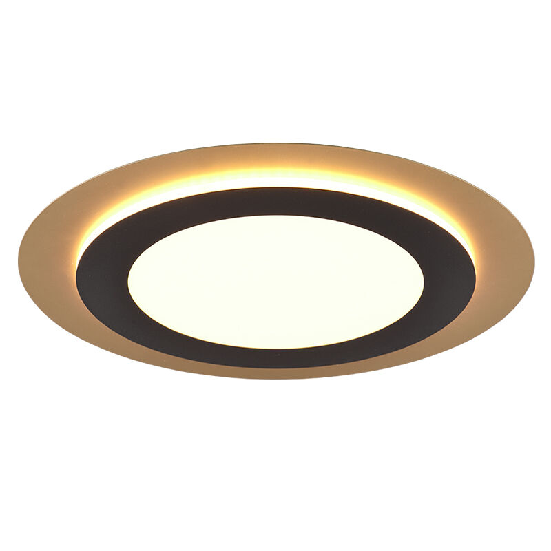 Zwarte plafonnière modern, Frans, 42W, warm tot koud wit verstelbare LED, met afstandsbediening
