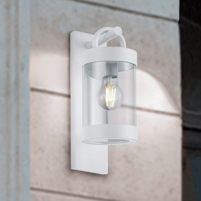 Moderne buiten wandlamp Sambesi, Wit, Met schemersensor